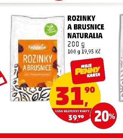Rozinky a brusnice Naturalia