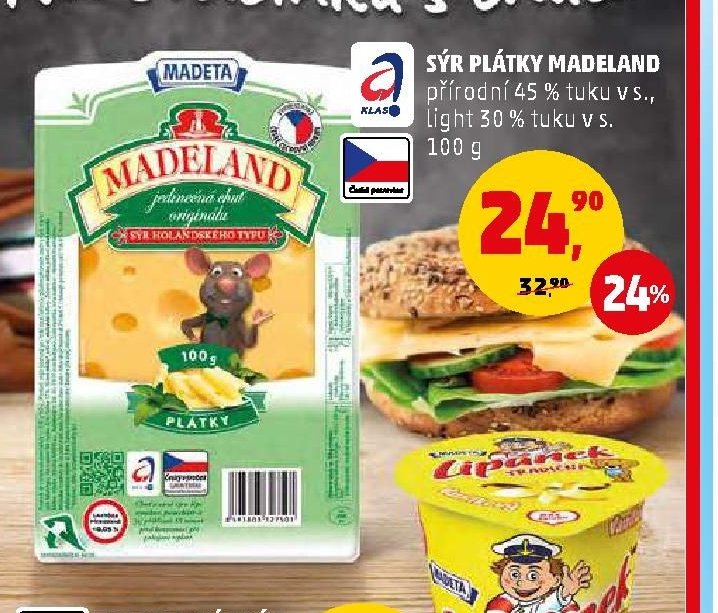 Madeta sýr plátky Madeland