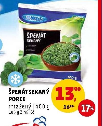 ŠPENÁT SEKANÝ PORCE mražený