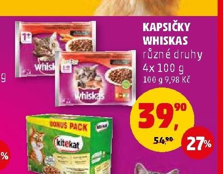 KAPSIČKY WHISKAS různé druhy