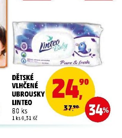DĚTSKÉ VLHČENÉ UBROUSKY LINTEO 80 ks
