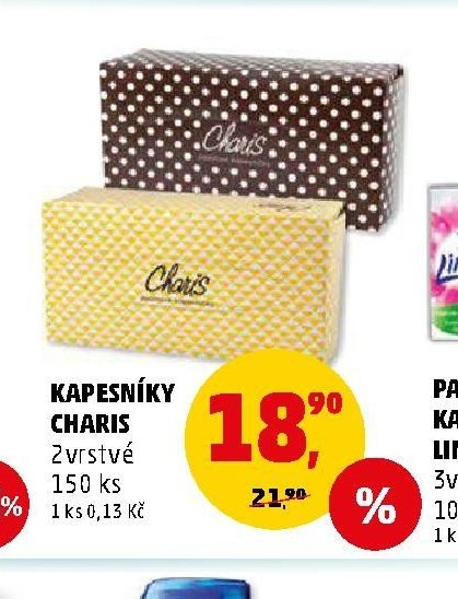 KAPESNÍKY CHARIS 2vrstvé 150 ks