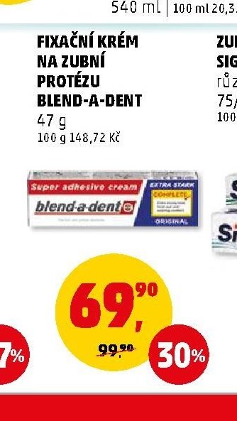 FIXAČNÍ KRÉM NA ZUBNÍ PROTÉZU BLEND-A-DENT 47 g