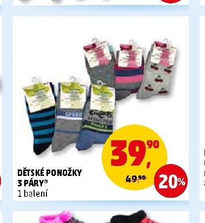 DĚTSKÉ PONOŽKY 3 PÁRY*