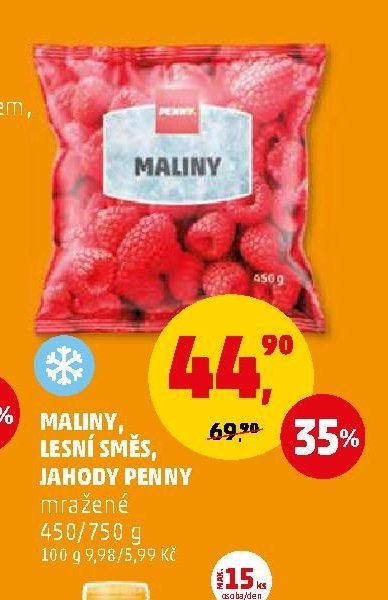 Maliny, lesní směs, jahody Penny