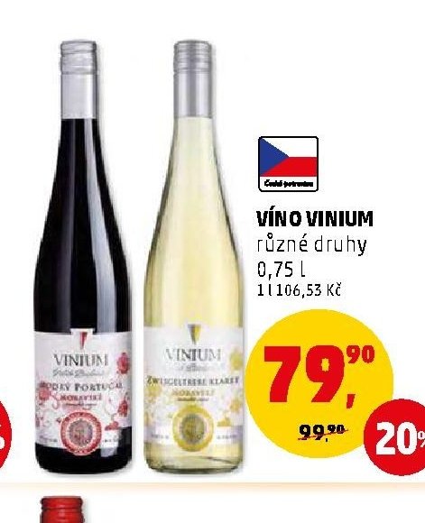Víno Vinium různé druhy