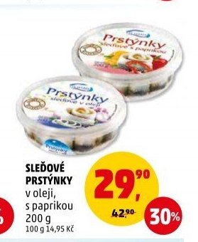 SLEDOVÉ PRSTÝNKY v oleji, s paprikou 200 g