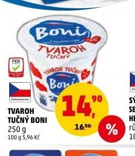Tvaroh tučný Boni 250 g