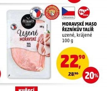 MORAVSKÉ MASO ŘEZNÍKŮV TALÍŘ uzené, krájené