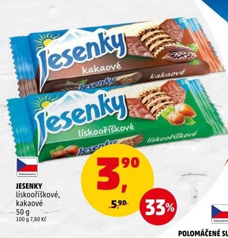 JESENKY lískooříškové, kakaové 50 g