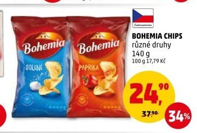 BOHEMIA CHIPS různé druhy 140 g