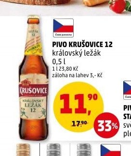 Pivo Krušovice 12 královský ležák