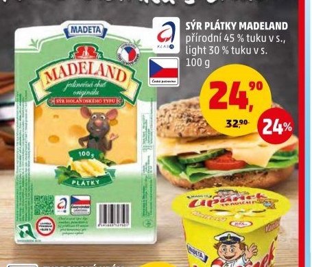 Madeland sýr plátky