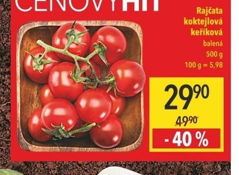 Rajčata koktejlová keříková balená