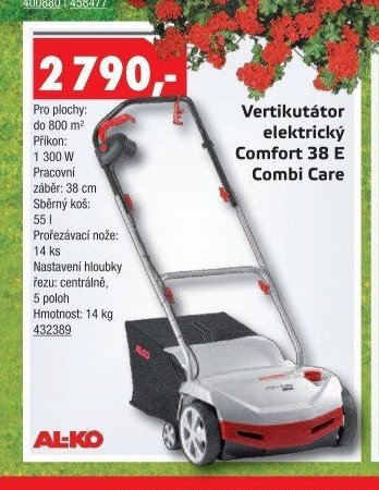 Vertikutátor elektrický Comfort 38 E Combi Care - UNI HOBBY akcniletaky.com