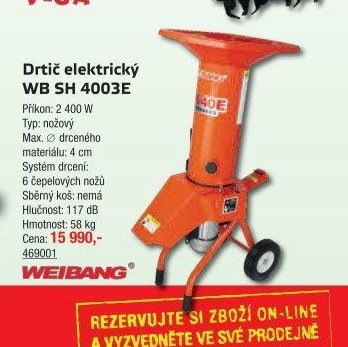 Drtič elektrický WB SH 4003E - UNI HOBBY akcniletaky.com