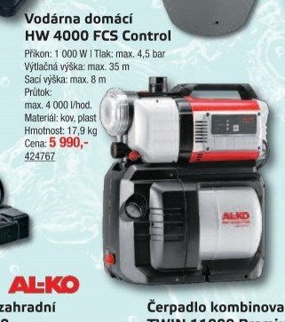 Vodárna domácí HW 4000 FCS Control