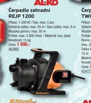Čerpadlo zahradní REJP 1200