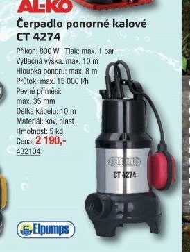 Čerpadlo ponorné kalové CT 4274