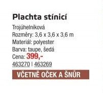Plachta stínicí trojúhelníková - UNI HOBBY akcniletaky.com