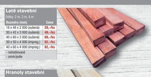Latě stavební - UNI HOBBY akcniletaky.com