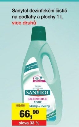 Dezinfekční univerzální čistič na podlahy Sanytol