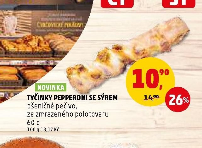 Tyčinky pepperoni se sýrem