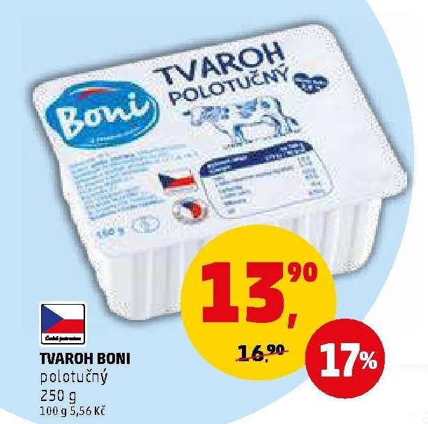 Tvaroh Boni polotučný 250 g