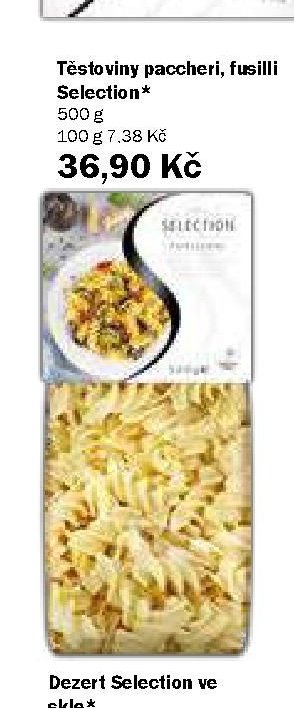 Těstoviny paccheri, fusilli Selection