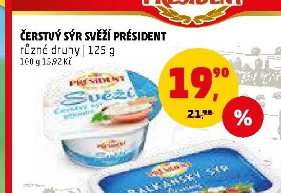 Čerstvý sýr svěží Président