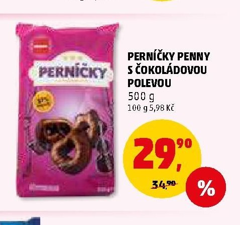 PERNÍČKY PENNY s čokoládovou polevou 500 g