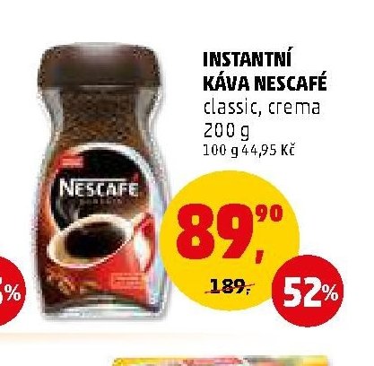 INSTANTNÍ KÁVA NESCAFÉ classic, crema 200 g