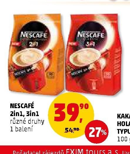 NESCAFÉ 2in1, 3in1 různé druhy