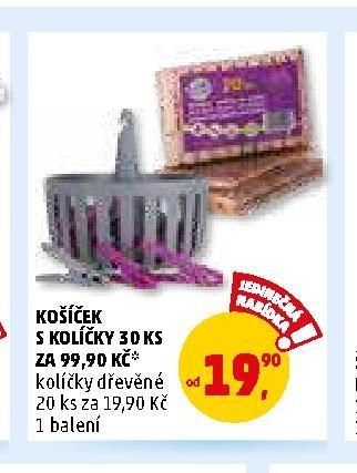 Košíček s kolíčky 30 ks