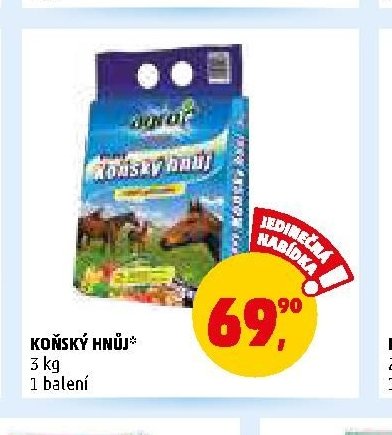 Koňský hnůj 3 kg