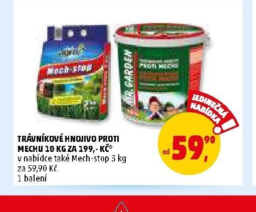 Trávníkové hnojivo proti mechu 10 kg