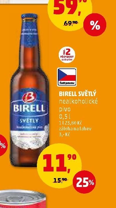 Birell světlý nealkoholické pivo