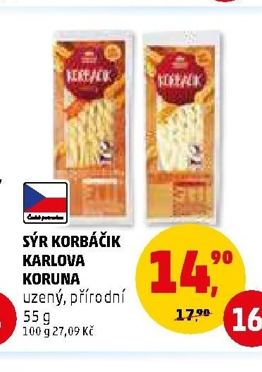 Sýr Korbáčik Karlova Koruna