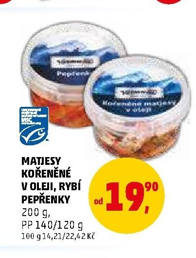 Matjesy kořeněné v oleji, rybí pepřenky
