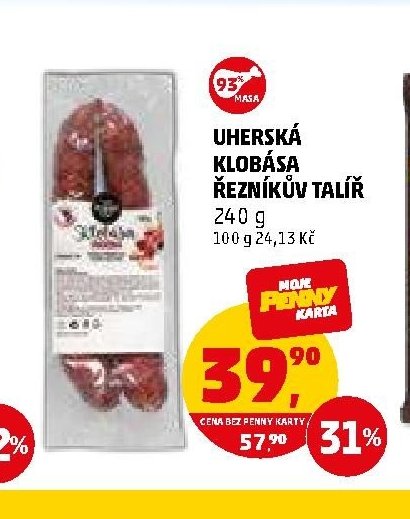 Uherská klobása Řezníkův talíř