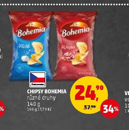 CHIPSY BOHEMIA různé druhy