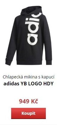 Chlapecká mikina s kapucí adidas YB LOGO HDY