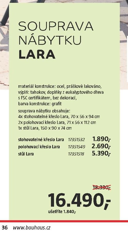 Souprava nábytku Lara - BAUHAUS akcniletaky.com