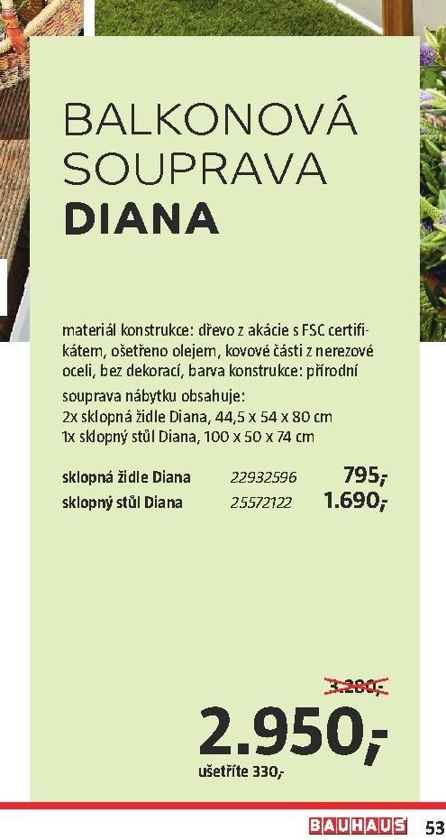BALKONOVÁ SOUPRAVA DIANA - BAUHAUS akcniletaky.com