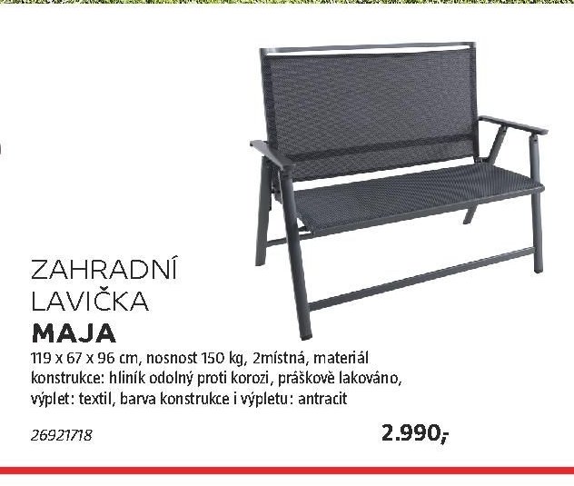 Zahradní lavička Maja - BAUHAUS akcniletaky.com