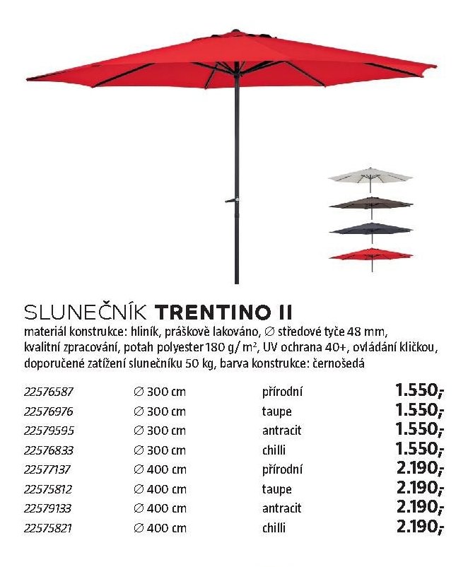 SLUNEČNÍK TRENTINO II - BAUHAUS akcniletaky.com