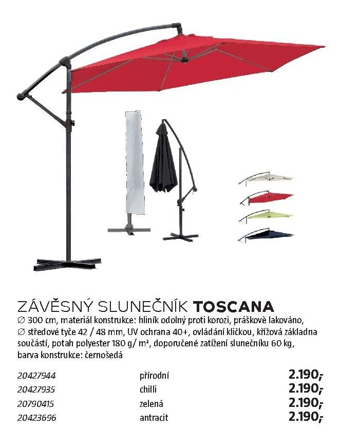ZÁVĚSNÝ SLUNEČNÍK TOSCANA - BAUHAUS akcniletaky.com