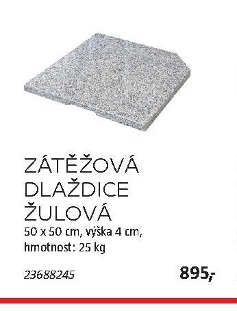 ZÁTĚŽOVÁ DLAŽDICE ŽULOVÁ 50x50x4cm - BAUHAUS akcniletaky.com