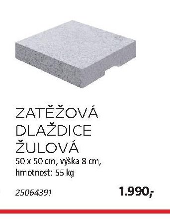 ZÁTĚŽOVÁ DLAŽDICE ŽULOVÁ 50x50x8cm - BAUHAUS akcniletaky.com