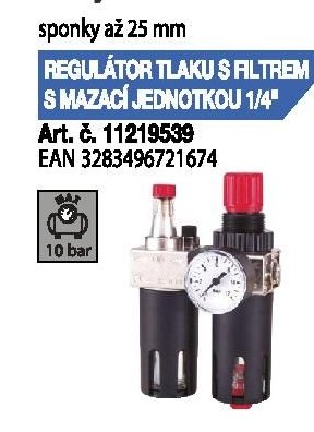 REGULÁTOR TLAKU S FILTREM S MAZACÍ JEDNOTKOU 1/4